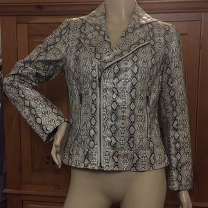 V Cristina Faux Snake Skin Jacket Excellent Cond